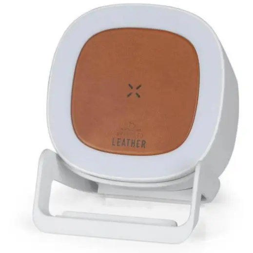 Tasova @memorii Recycled 15W Wireless Charger Bluetooth Speaker Tan Front